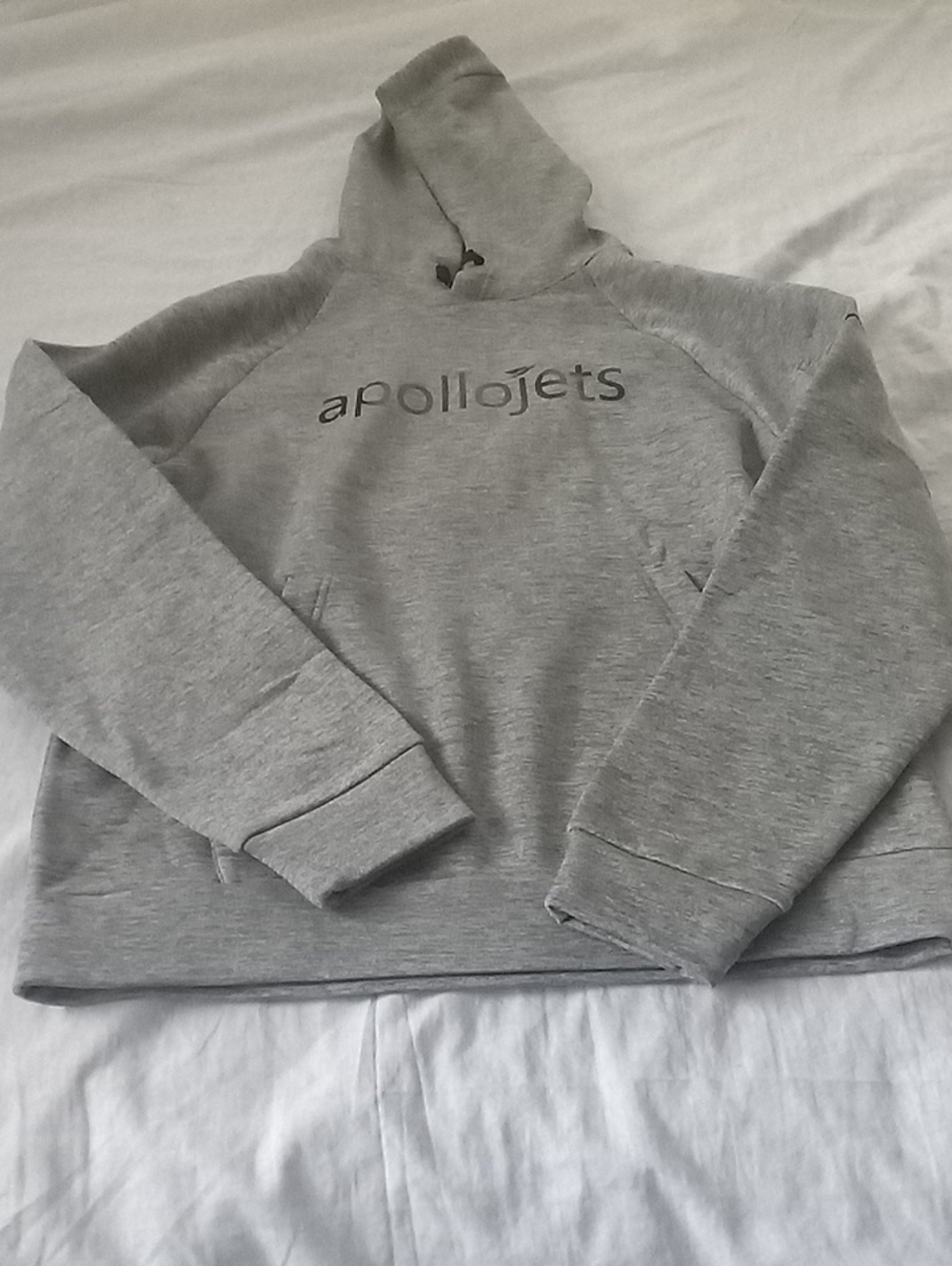 Nike Men's Gray Hoodie with Black Logo Trim